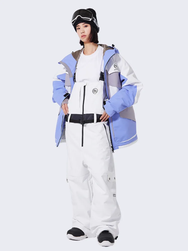 Outdoor Colorblock Ski Suits Adventure Snowboarding Jacket & Bibs