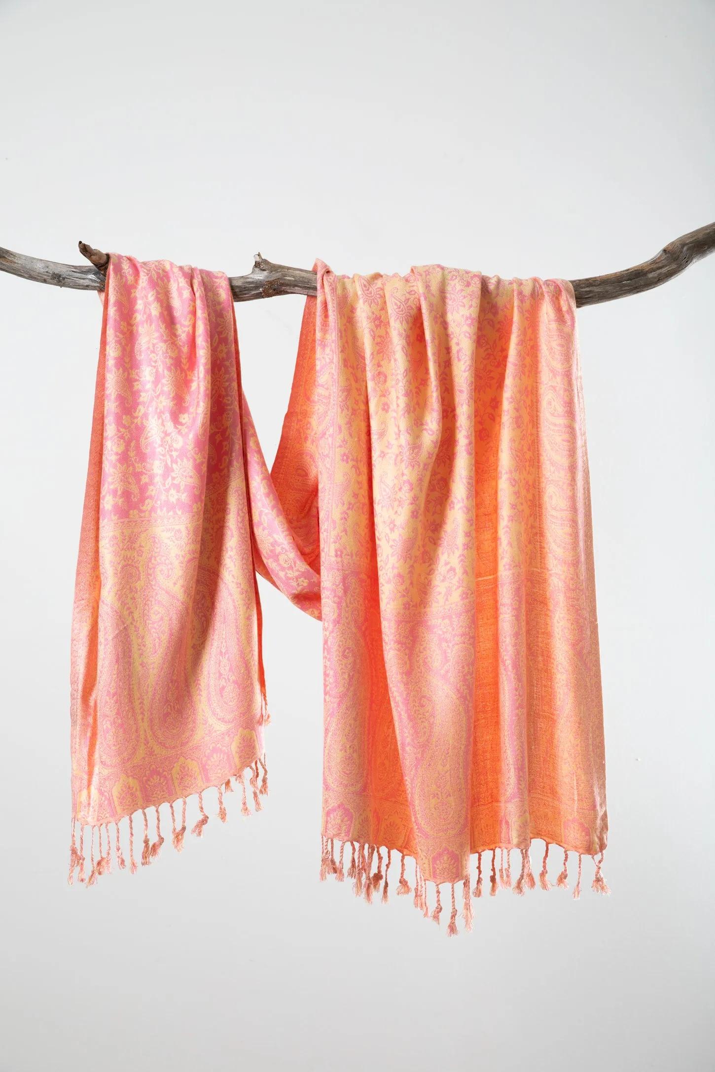 Paisley Reversible Fringe Shawl