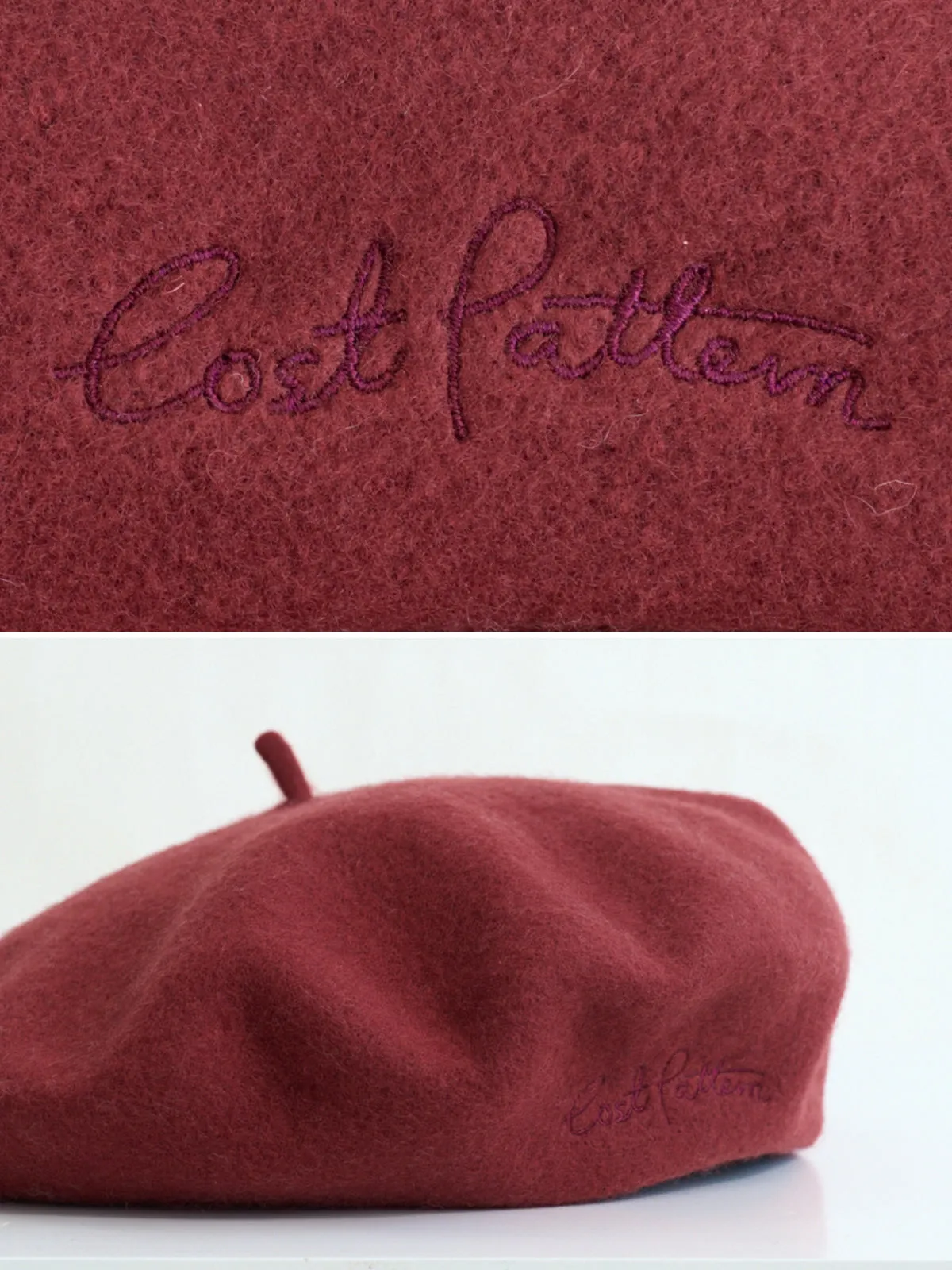 "Bon Chic" Wool Beret- Bordeaux Red