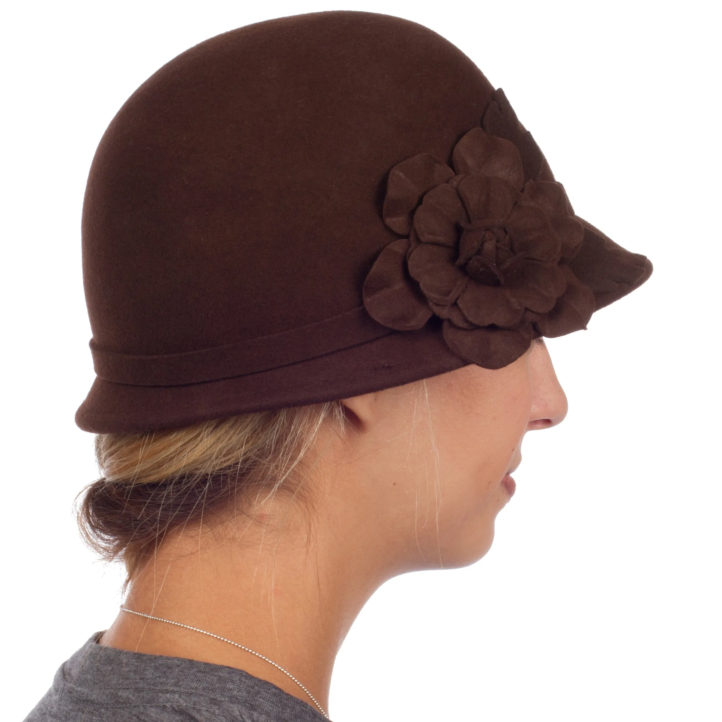 Sakkas Clara Vintage Style Wool Cloche Bucket Bell Hat