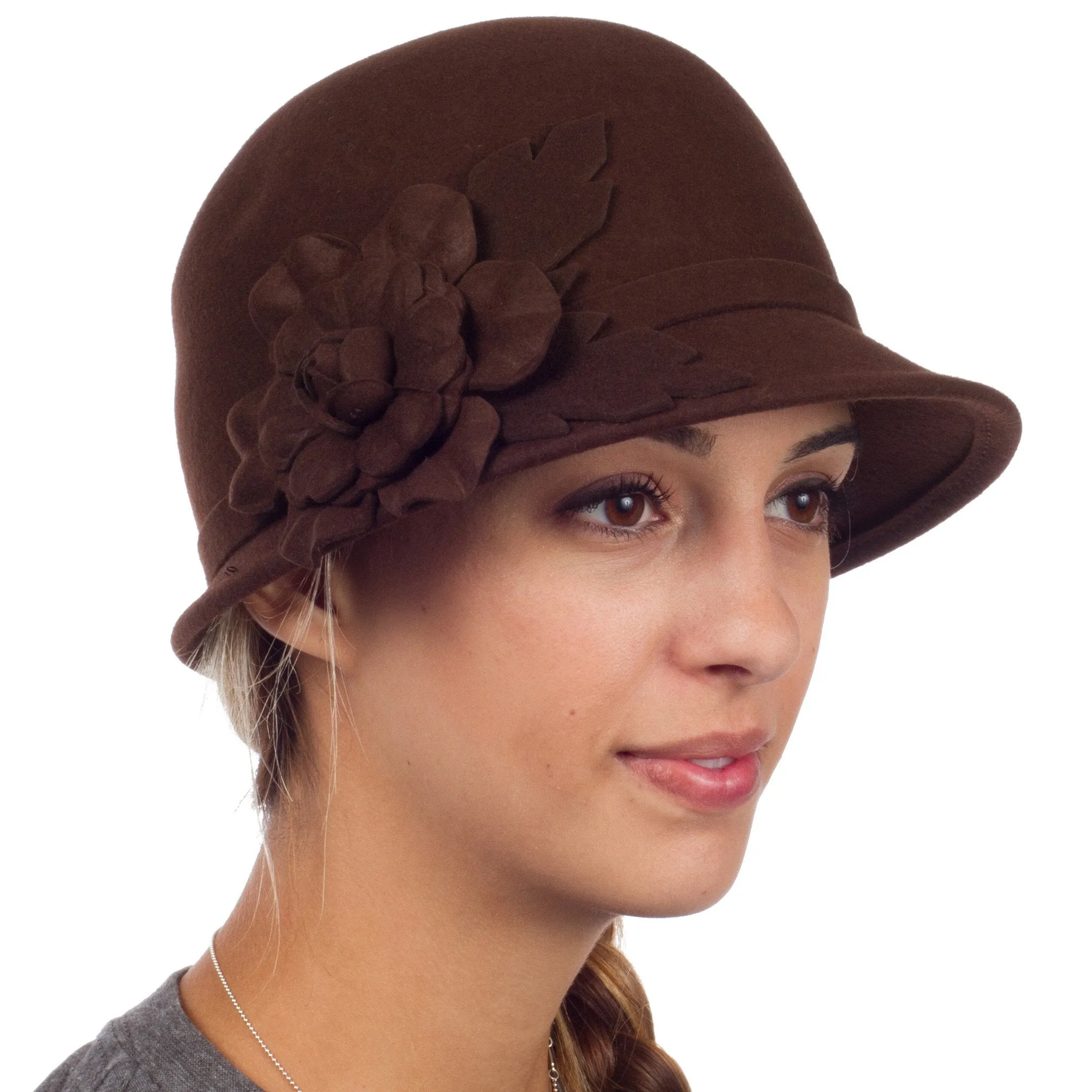 Sakkas Clara Vintage Style Wool Cloche Bucket Bell Hat