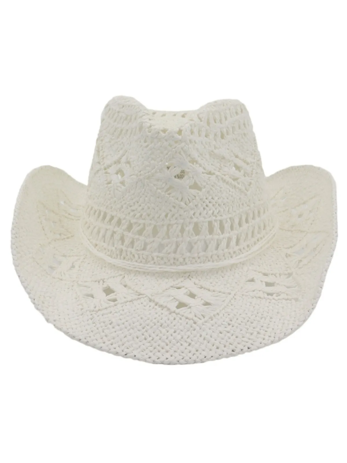 Simple Chic White Straw Cowboy Hat