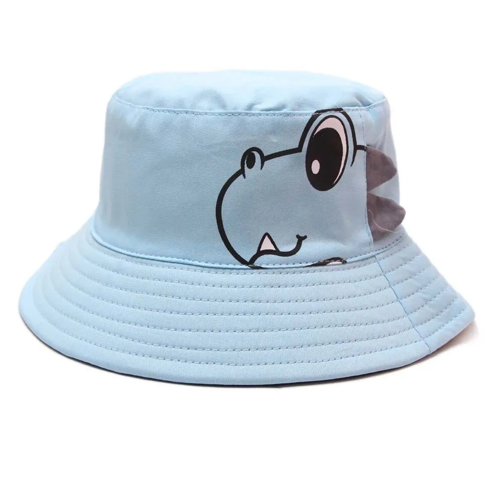 Summer Baby Kids Sun Hat Cartoon Dinosaur Bucket Hats Children Boys Girls Outdoor Anti UV Protection Beach Caps