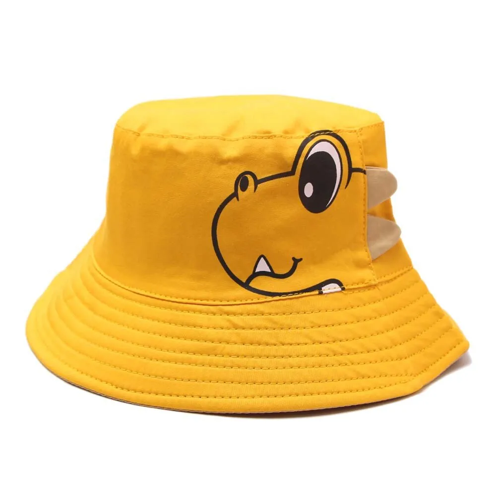 Summer Baby Kids Sun Hat Cartoon Dinosaur Bucket Hats Children Boys Girls Outdoor Anti UV Protection Beach Caps