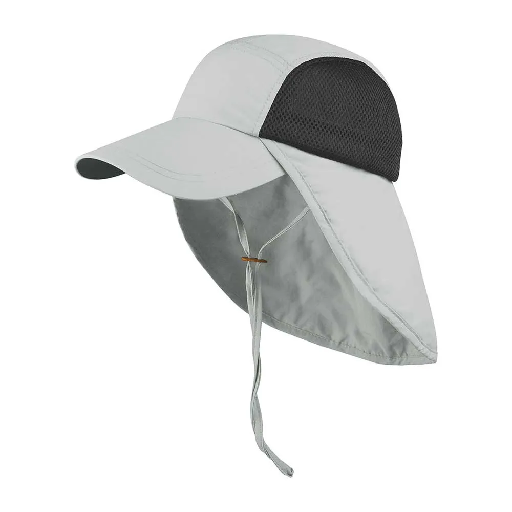 Taslon UV Cap with Flap & Chin Cord