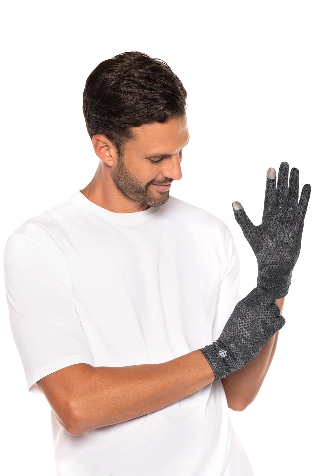 Unisex Gannett UV Gloves  |  Charcoal Coolibar Camo