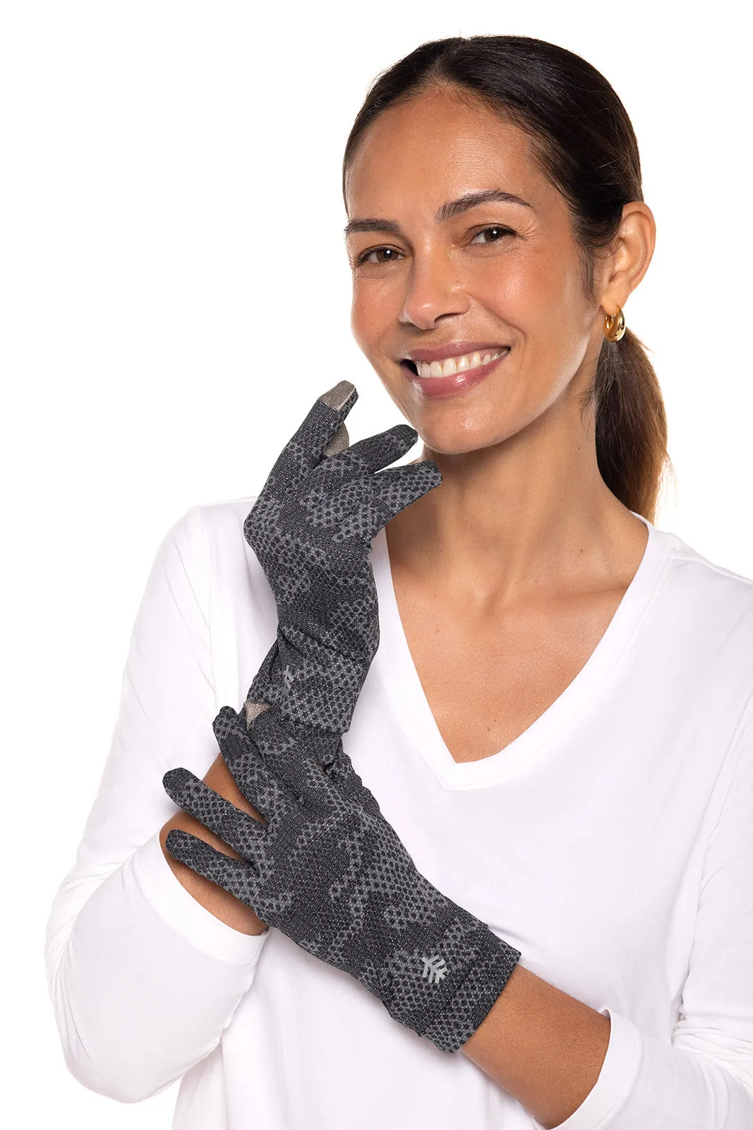 Unisex Gannett UV Gloves  |  Charcoal Coolibar Camo