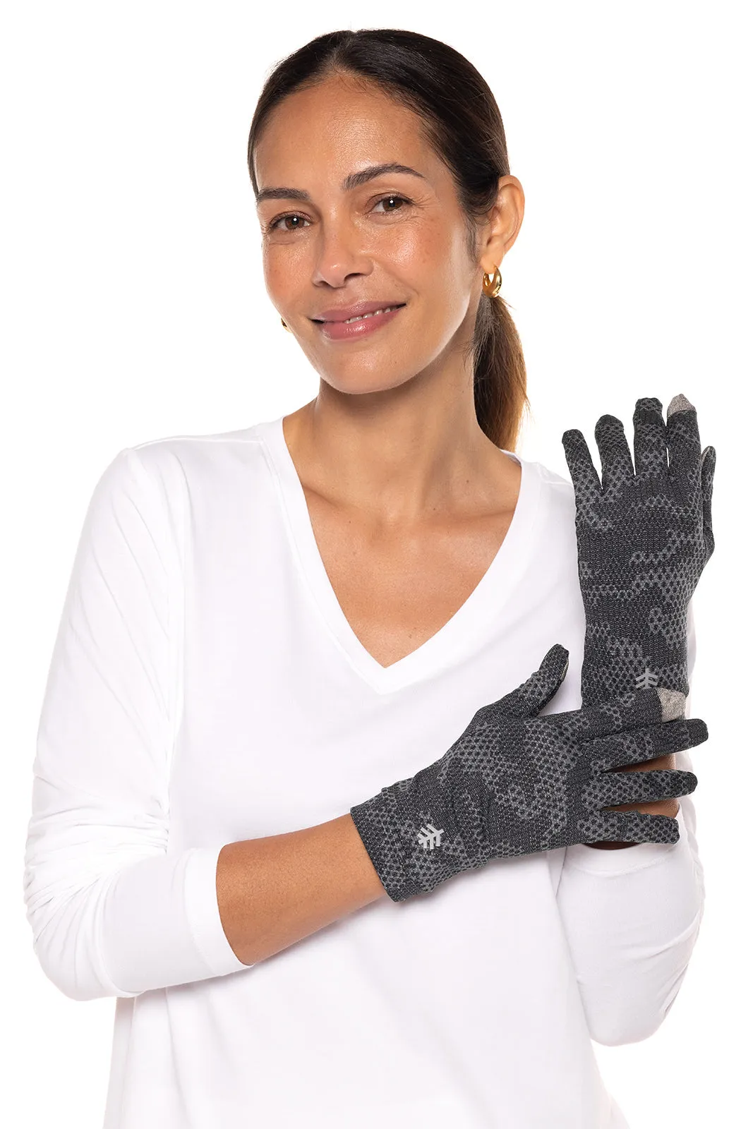 Unisex Gannett UV Gloves | Charcoal Coolibar Camo