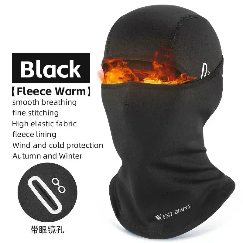 WEST BIKING Winter Warm Tactical Balaclava for Cycling Hiking Hat Motorcycle MTB Windproof Full Face Mask Thermal Sport Gear