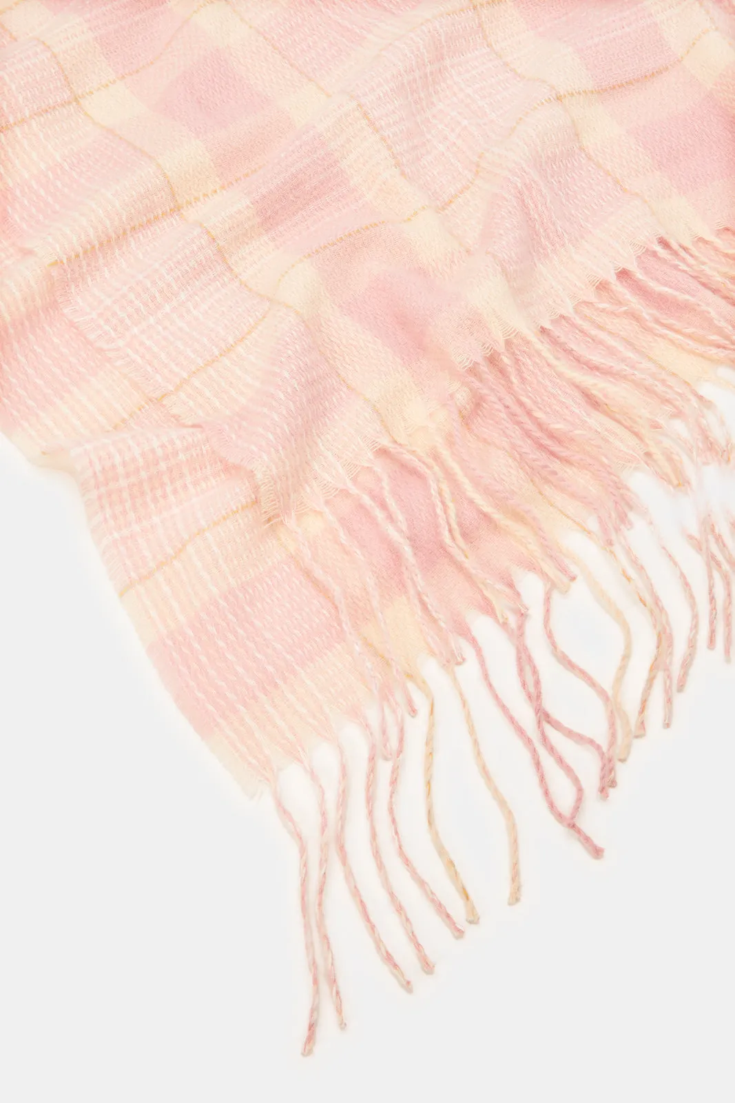 Women Pink Printed Embellished Scarf Set (2 Piece)