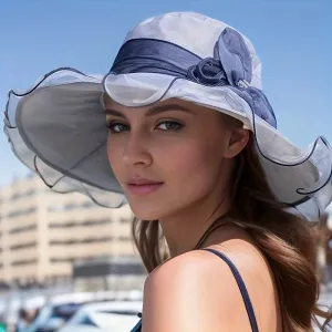 Women's Mulberry Silk Sun Hat with UV Protection and Big Brim